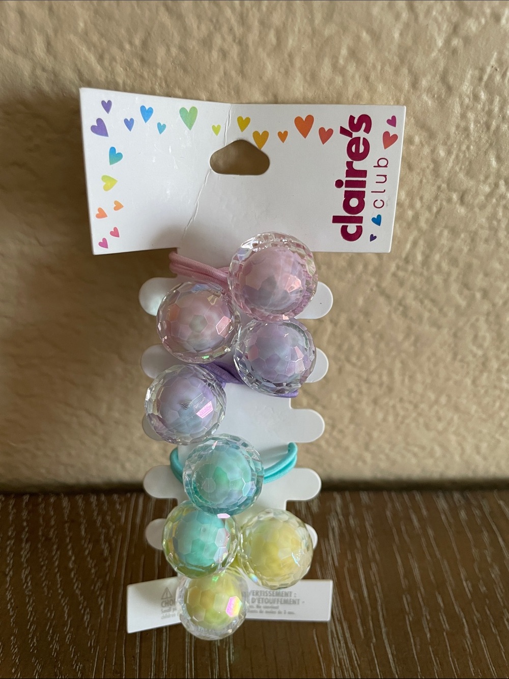 💖 Pick three $15 - Claire's Pastel Iridescent Faceted Ball Hair Ties